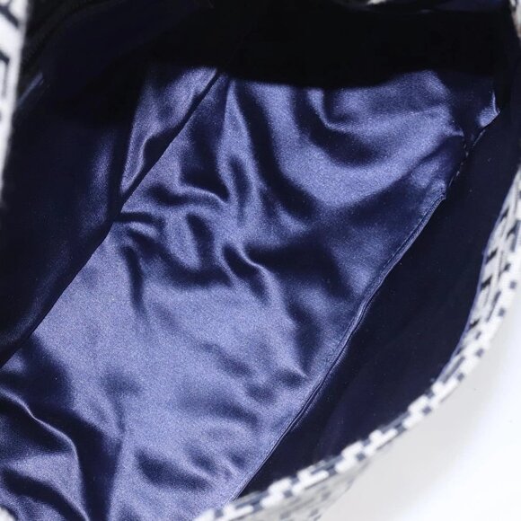 FENDI Zucchino Canvas Mamma Baguette Shoulder Bag Navy Auth 113562V - Picture 10 of 16